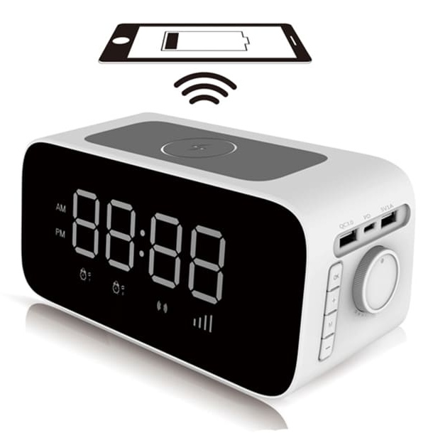 Incarcator wireless cu ceas cu alarma