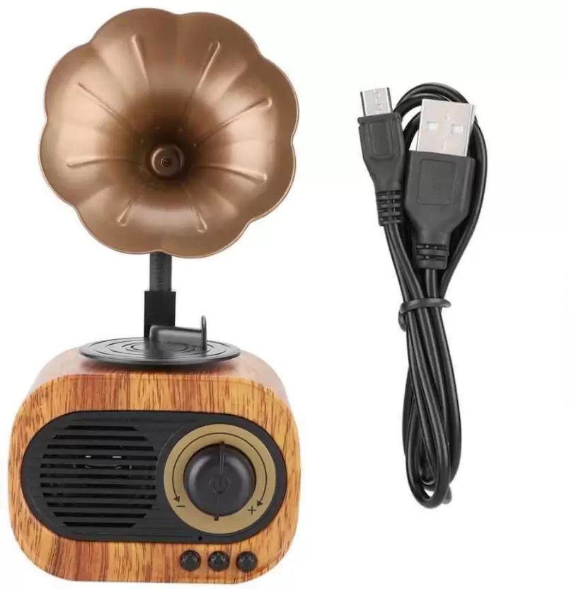 mini gramofon mic radio design retro stil lemn