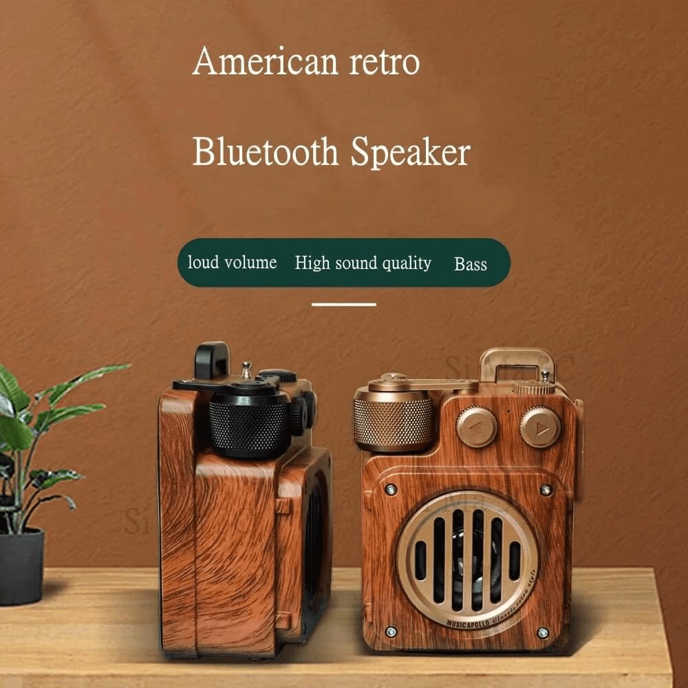 receptor radio wireless retro radio din lemn stil vintage