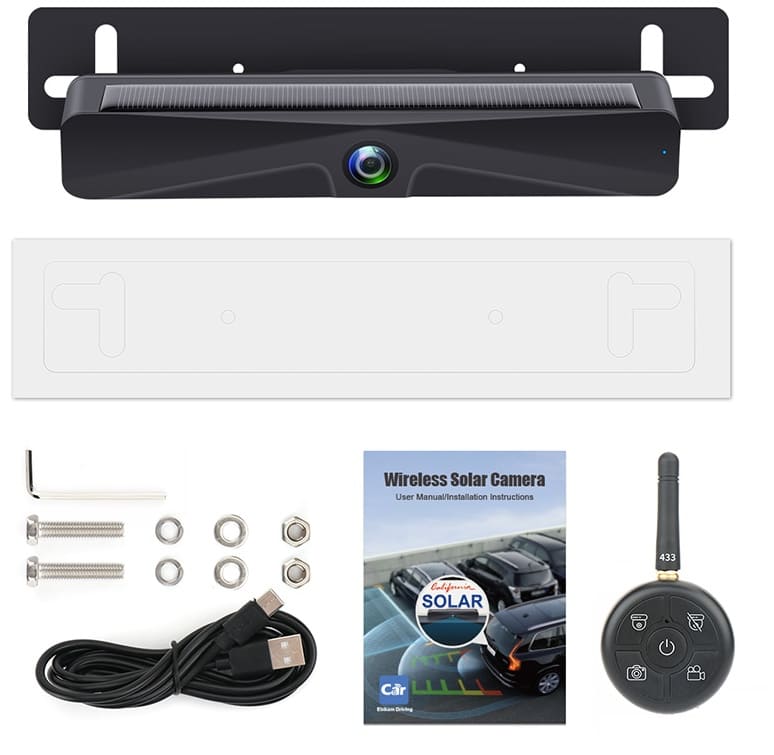 camera solara spate pentru placa de inmatriculare wifi wireless spate