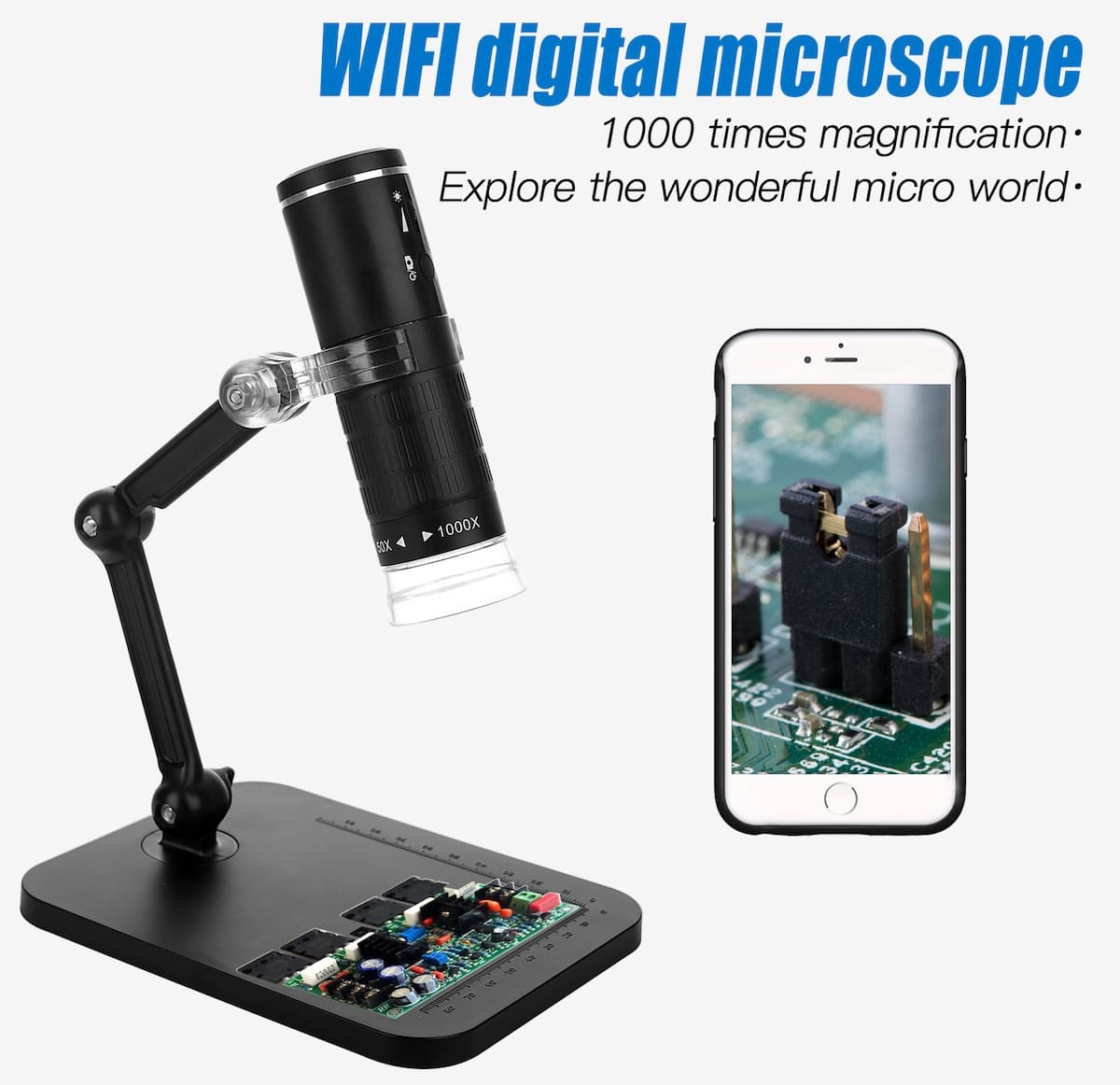 microscop cu wifi și iluminare LED pentru telefonul mobil smartphone