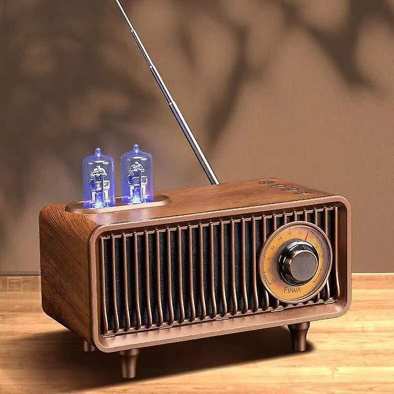 Radio vintage AM/FM difuzor retro din lemn mic