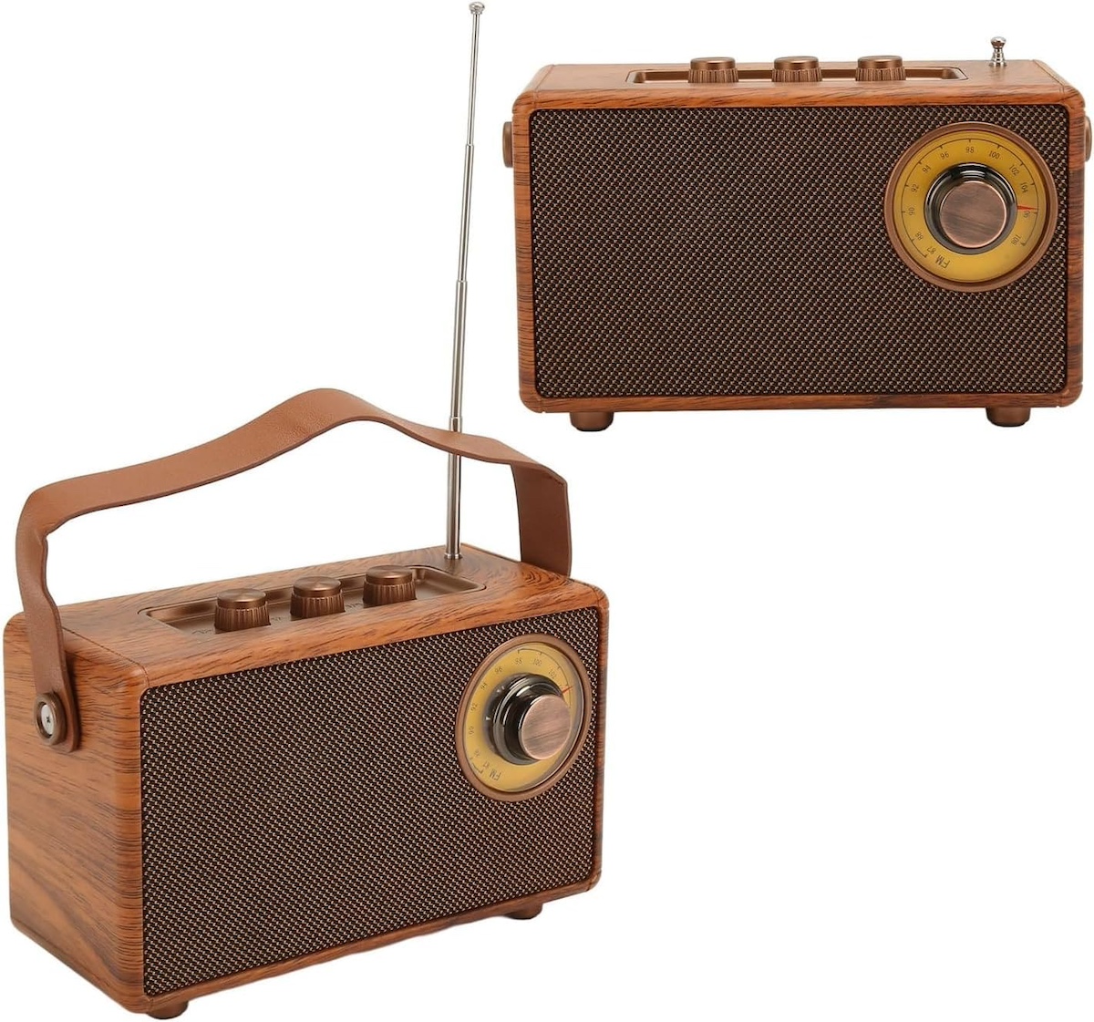 radio mini mic retro vintage stil lemn