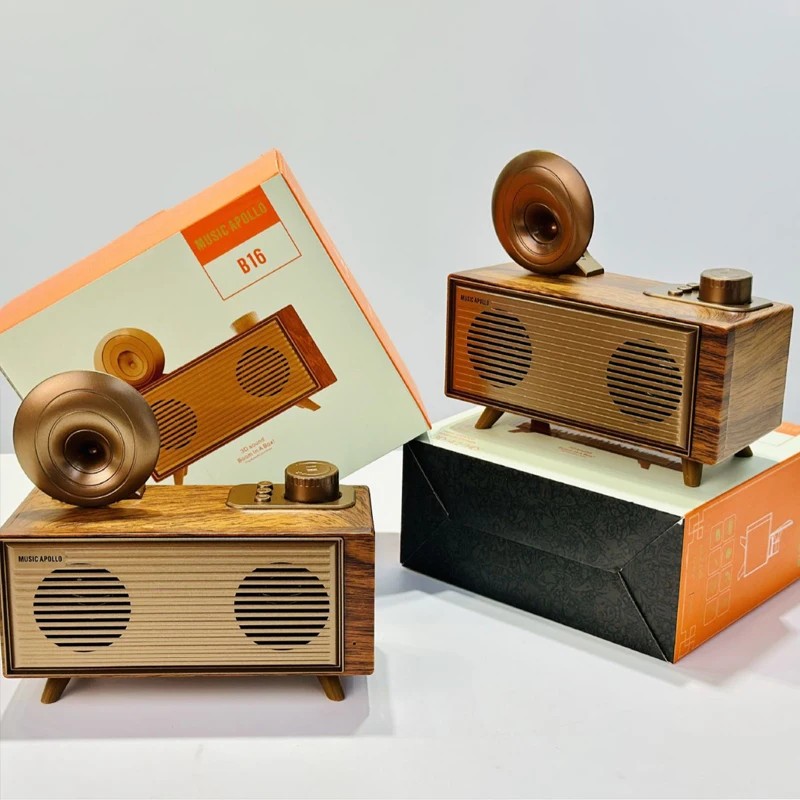 mini radio mic vechi din lemn din lemn design retro vintage