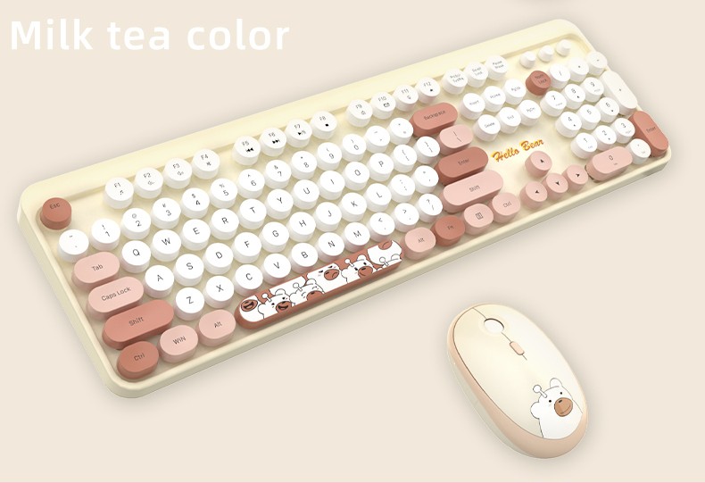 set de tastatură și mouse design ursuleț fără fir