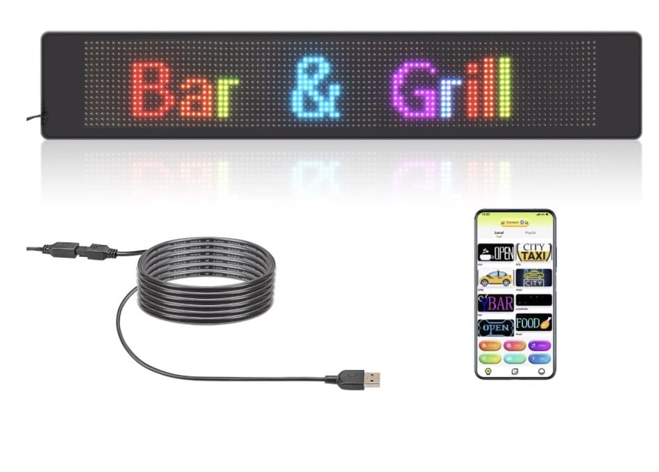 Panou de publicitate LED RGB cu defilare flexibilă pentru mașină