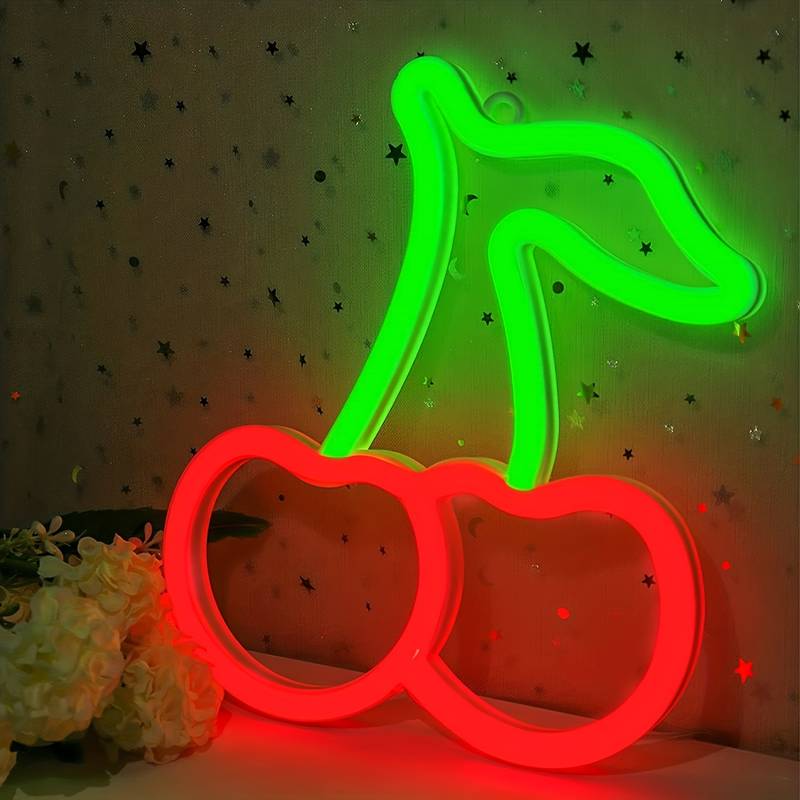 cherry light logo neon led cireșe