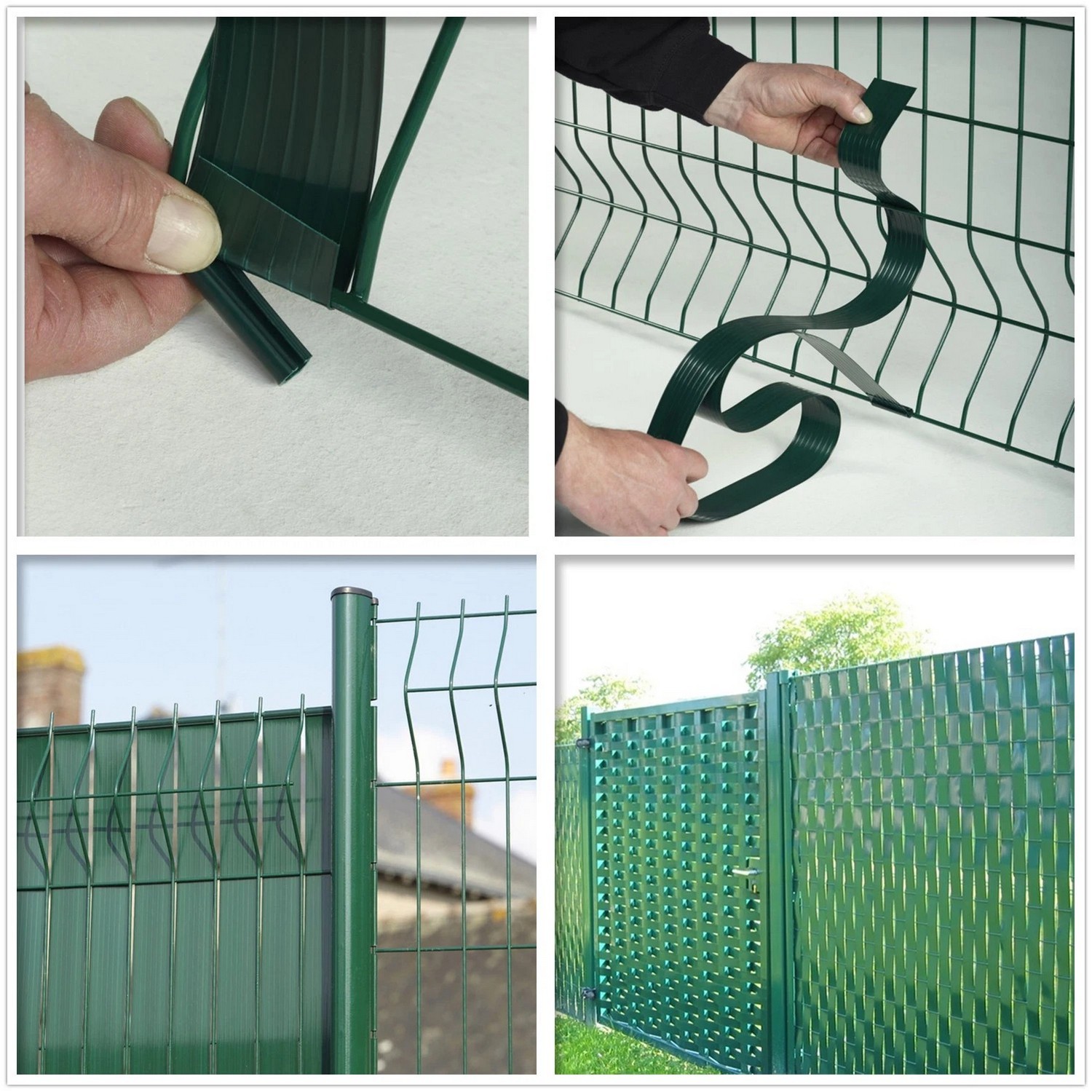 bandă de confidențialitate din plastic flexibil din pvc pentru gard cu plasă 3d verde