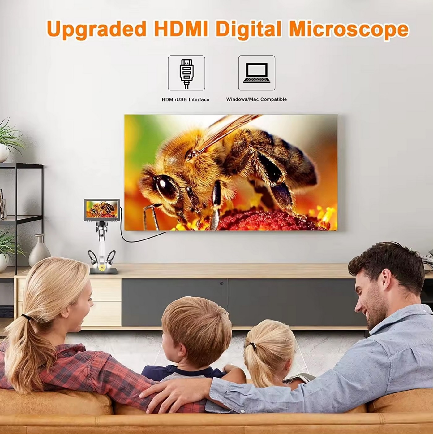 microscop cu afișaj digital electronic full hd pentru computer tv cu funcție de zoom